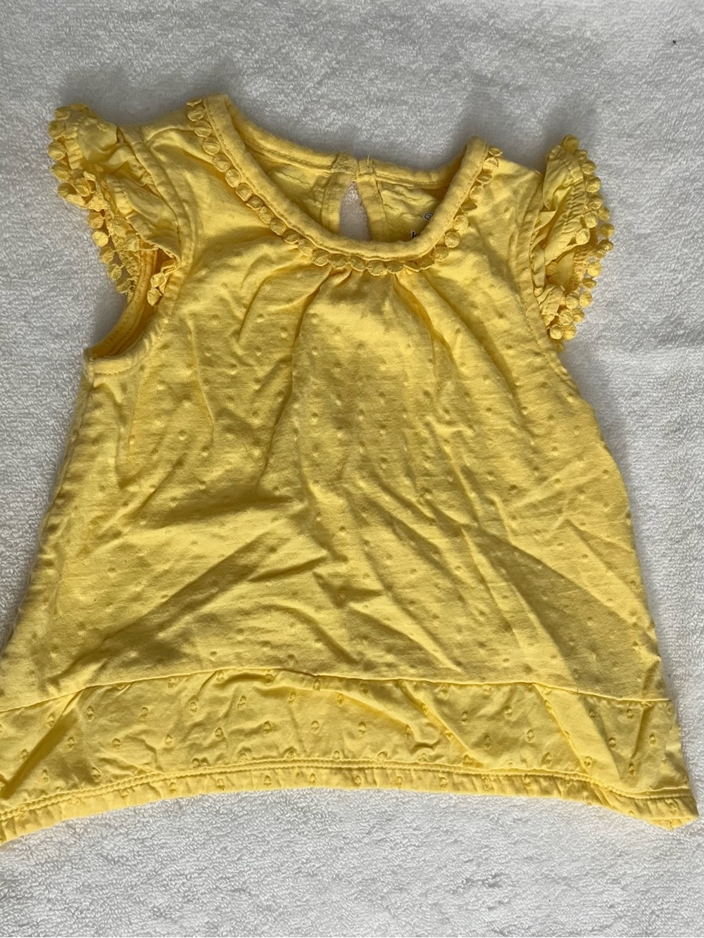 Girls' Yellow Ruffle Sleeve Top